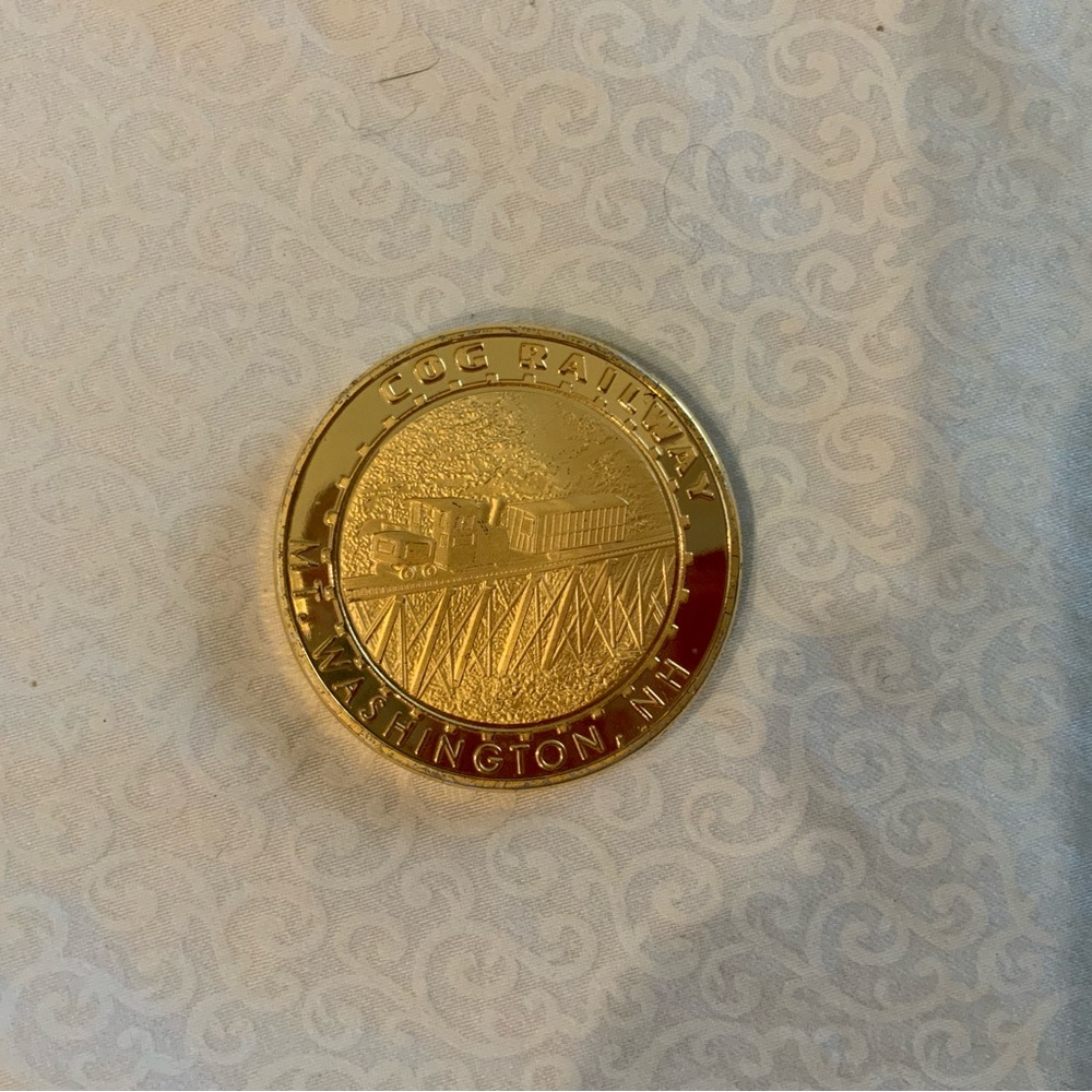 Mount Washington Cog Railway NH 1869 Commemorative Souvenir Coin Gold Tone